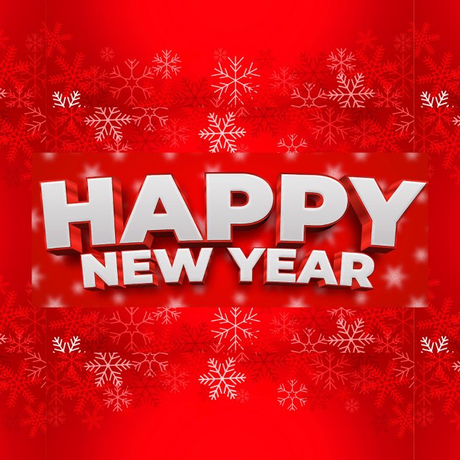 Happy New Year Metal Ornament (Happy New Year in a white Font!)