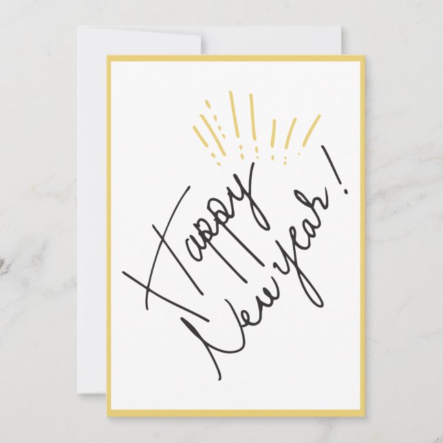 Happy New Year Minimal classic Greeting Card (Front)