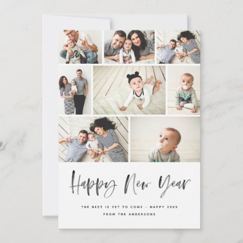 Happy New Year  Modern Family Photo Collage Review Holiday Card