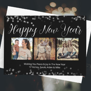 Happy New Year Modern Script Photo Card