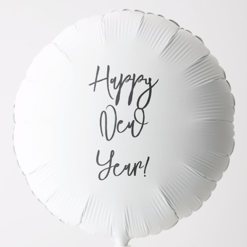 Happy New Year Modern Text Chic Festive Balloon