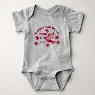HAPPY NEW YEAR MOM & DAD , Baby Bodysuit