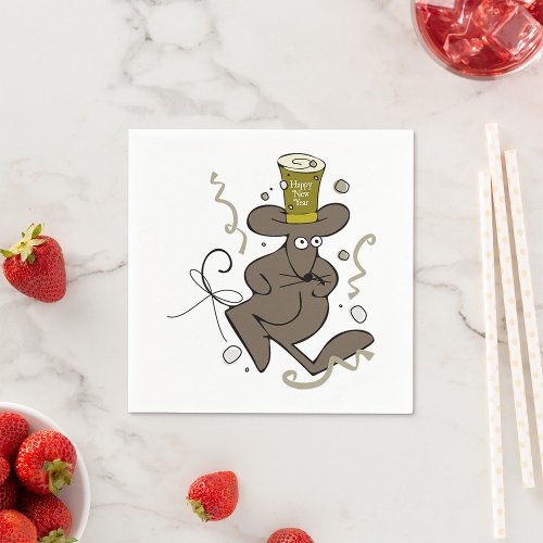 Happy New Year Mouse Paper Napkins