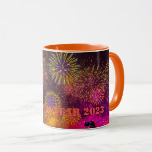 Happy New Year Mug 2024 orange color 