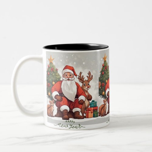 Happy new year Mug 2024 santa Claus tree 