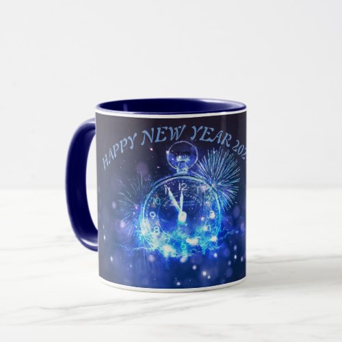 Happy New Year Mugs 2024 navy blue color 