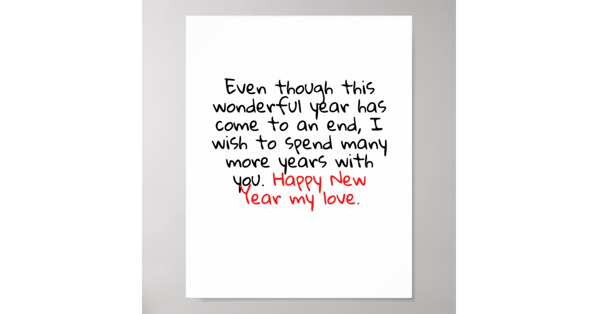 HAPPY NEW YEAR MY LOVE POSTER Zazzle