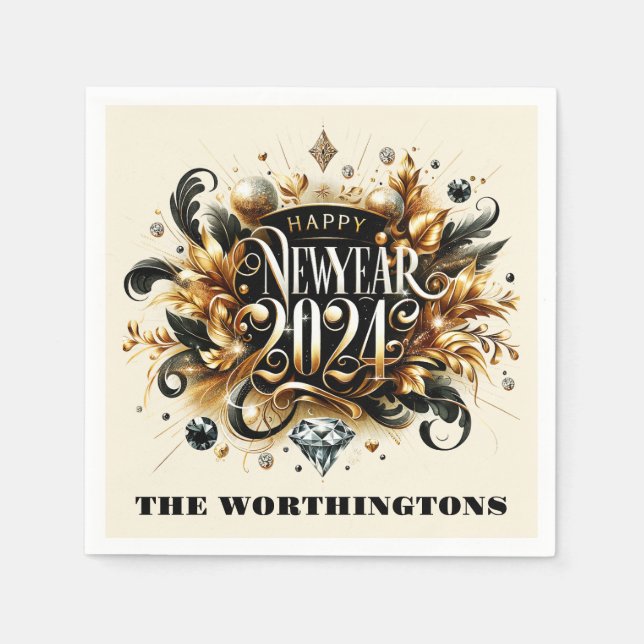 Happy New Year  Napkins (Front)