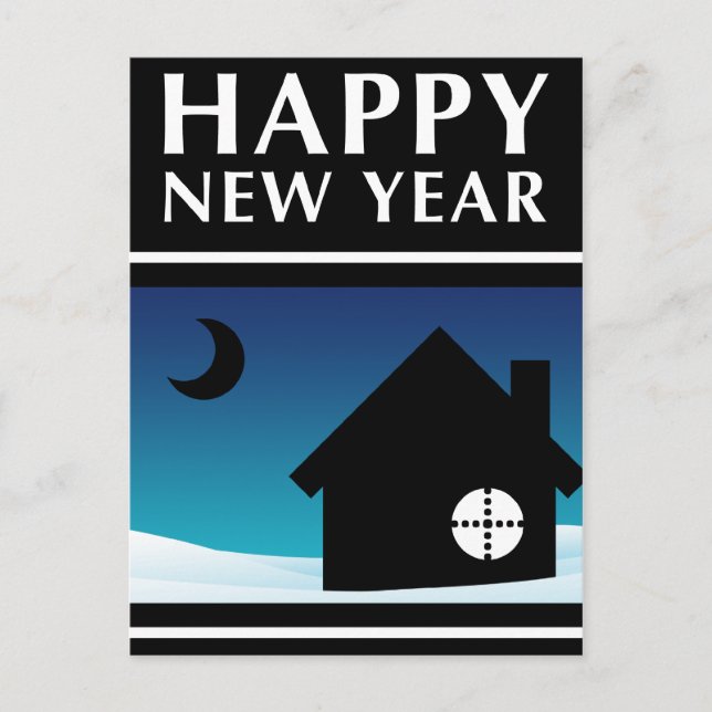 happy new year new address announcement postcard (Front)