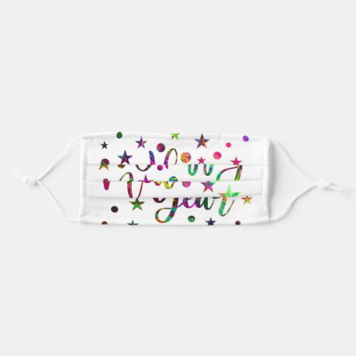 Happy New Year New Years Eve Celebration Pattern Adult Cloth Face Mask