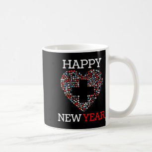 Happy New Year Nurse Heart 2023 Funny Nursing Prac Coffee Mug
