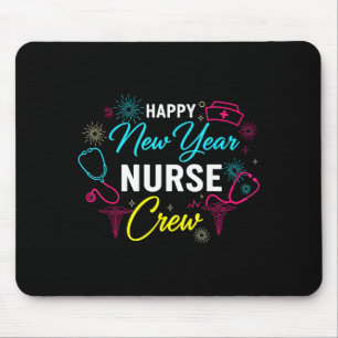 Happy New Year Nurse Shirt, Fireworks Stethoscope  Mouse Pad