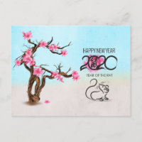 Happy New Year of The Rat - 2020 Holiday Postcard