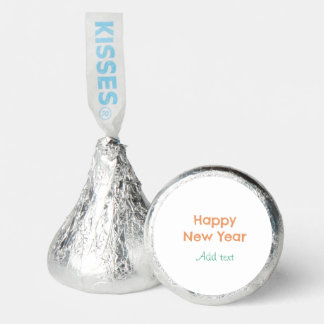Happy new year orange green name date modern retro hershey®'s kisses®