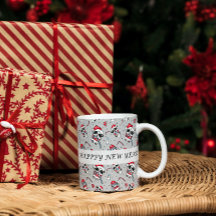 Happy new year panda pattern mug