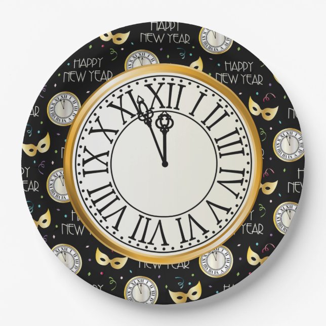 Happy New Year Paper Plates (Front)