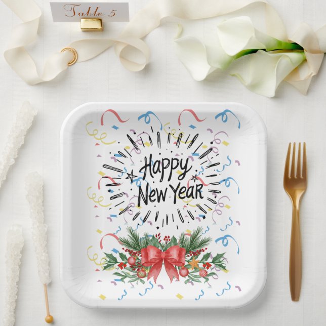 Happy new year paper plates (Wedding)
