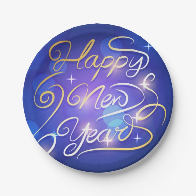Happy New Year Paper Plates (Front)
