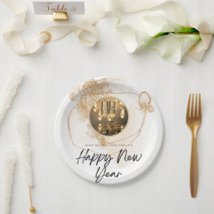 Happy new year paper plates