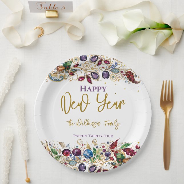 Happy New Year Paper Plates (Wedding)