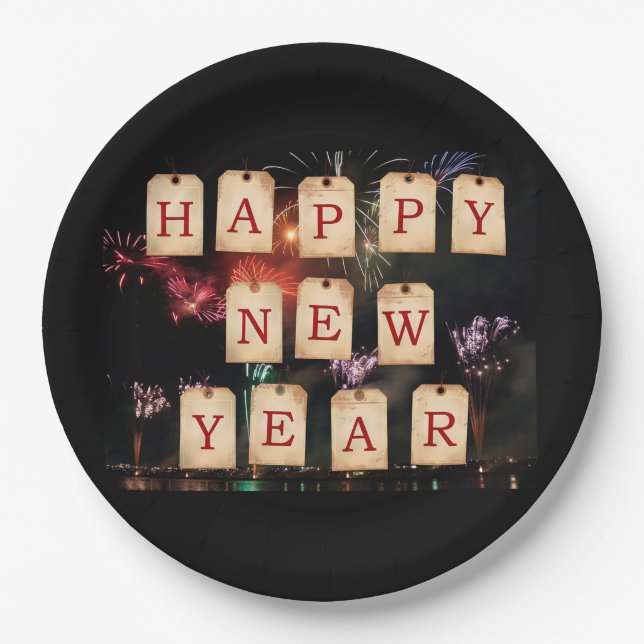 Happy New Year Paper Plates (Front)