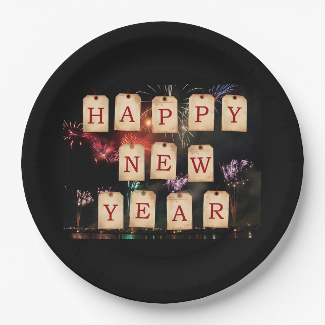 Happy New Year Paper Plates (Front)