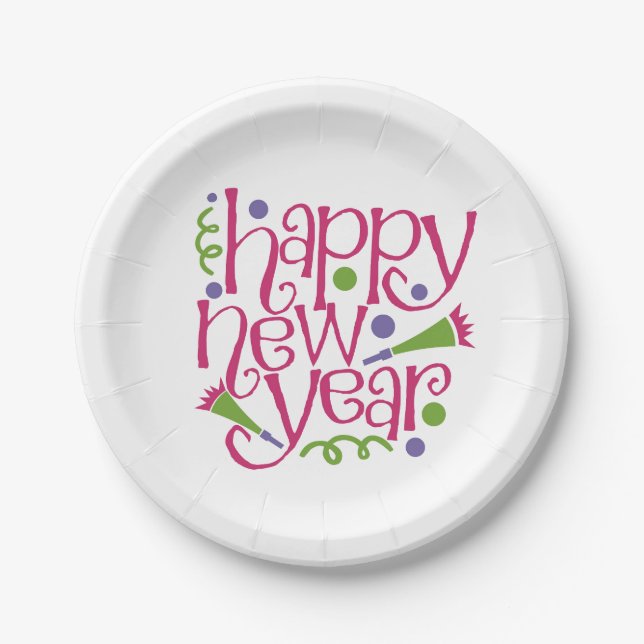 Happy New Year Paper Plates (Front)