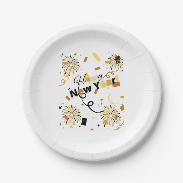 Happy New Year Paper Plates (Front)