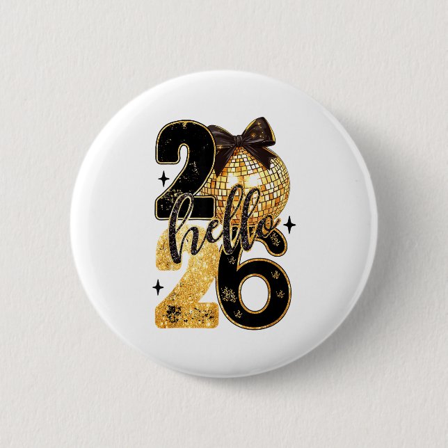 Happy New Year Party 2026 Ballon Family Matching M Button (Front)