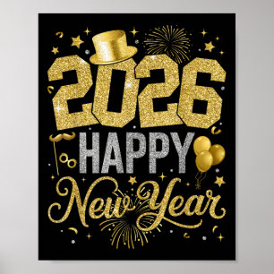 Happy New Year Party 2026 Ballon Family Matching M Poster