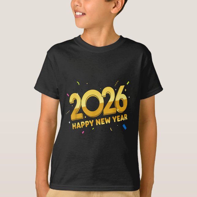 Happy New Year Party 2026 Ballon Family Matching M T-Shirt (Front)