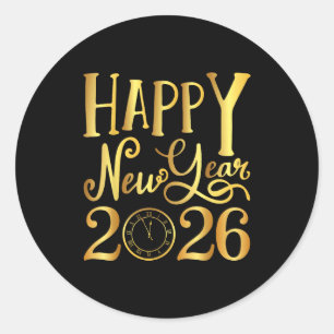 Happy New Year Party 2026 Family Matching Classic Round Sticker