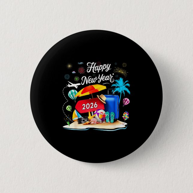 Happy New Year Party 2026 Family Matching Vacation Button (Front)