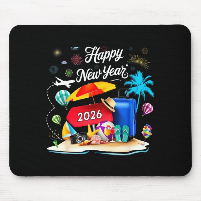 Happy New Year Party 2026 Family Matching Vacation Mouse Pad (Front)