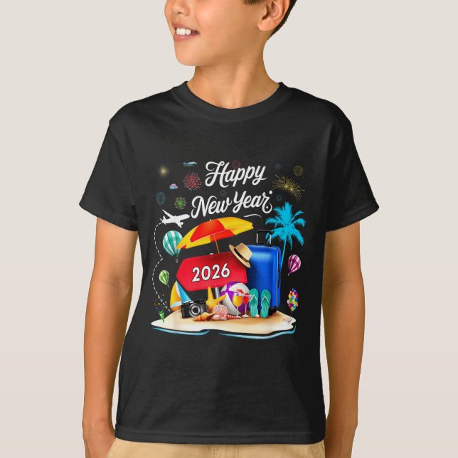 Happy New Year Party 2026 Family Matching Vacation T-Shirt (Front)