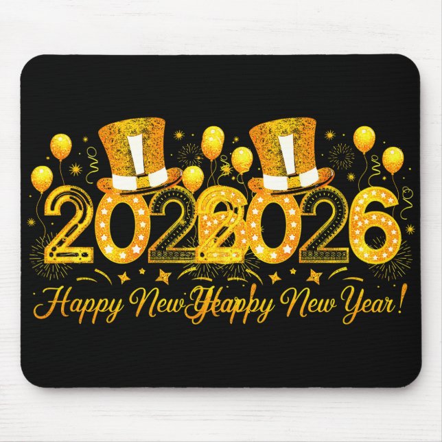 Happy New Year Party 2026 Fireworks Family Matchin Mouse Pad (Front)