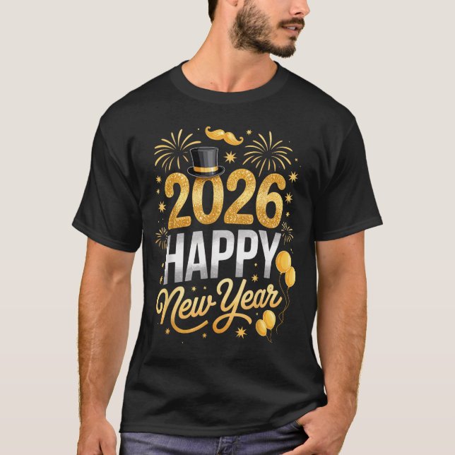 Happy New Year Party 2026 Fireworks Family Matchin T-Shirt (Front)