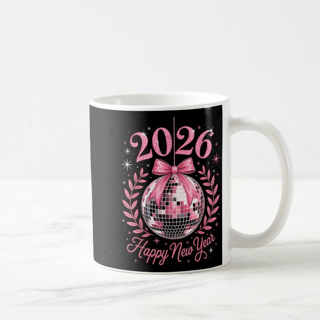Happy New Year Party 2026 Funny Balloon Family Mat Coffee Mug (Right)