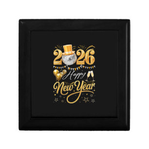 Happy New Year Party 2026 Funny Balloon Family Mat Gift Box