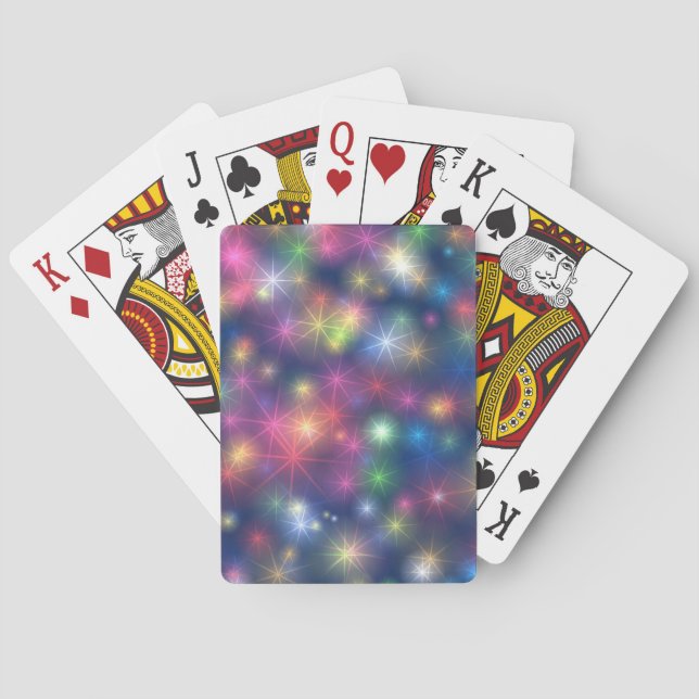Happy New Year Party Glitter Stars Poker Cards (Back)