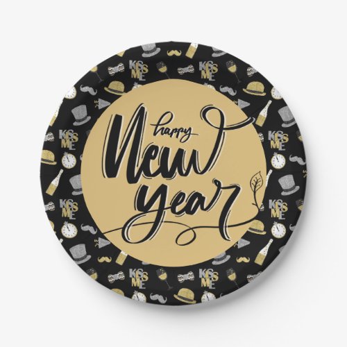Happy New Year Party Paper Plate