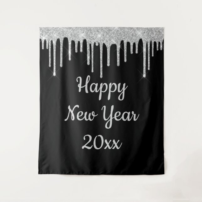 Happy New Year Party Photo Booth Backdrop 2026 (Front)