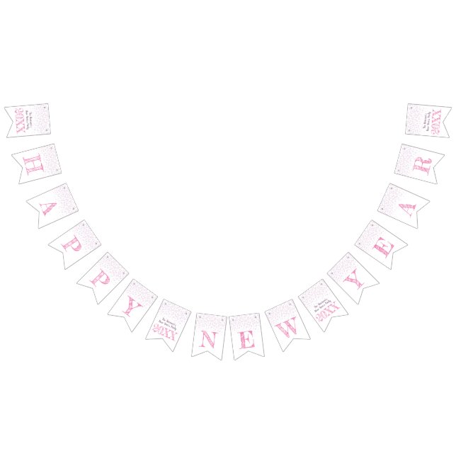 Happy New Year party rose pink champagne Bunting Flags (All)