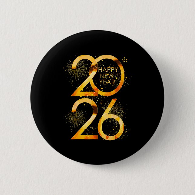 Happy New Year Party Supplies 2026 Family Matching Button (Front)