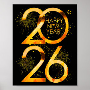 Happy New Year Party Supplies 2026 Family Matching Poster