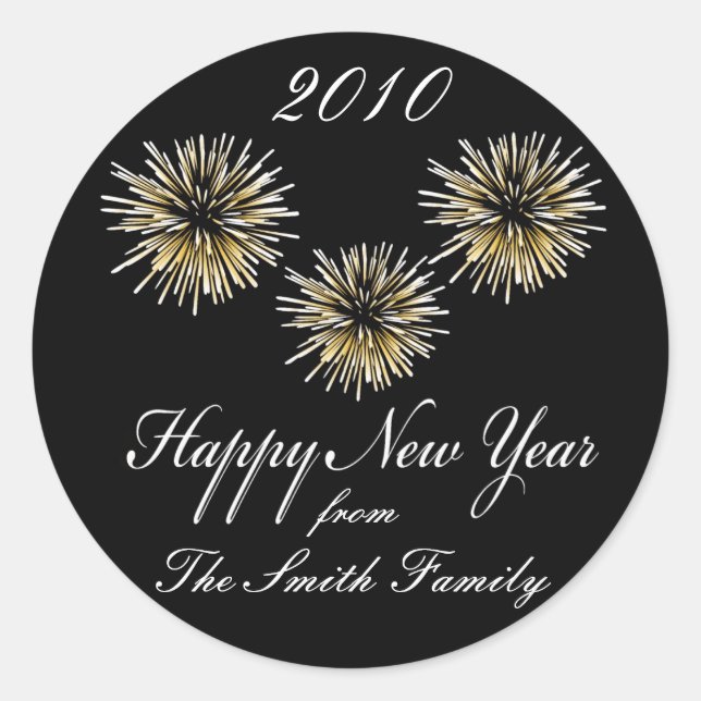 Happy New Year - Personalized Sticker Labels (Front)