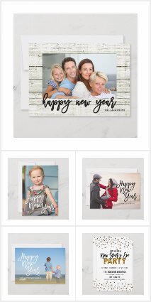 Happy New Year Photo Cards and Party Invitations