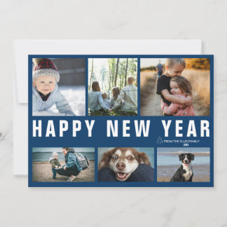Happy New Year Photo Collage Holiday Card