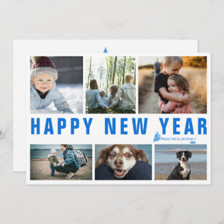 Happy New Year Photo Collage Holiday Card