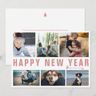 Happy New Year Photo Collage Holiday Card